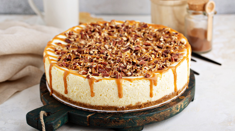 Whole caramel pecan cheesecake