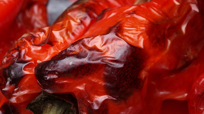 Blistered red peppers