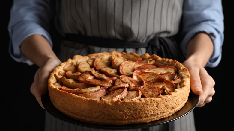 Hot water crust apple pie