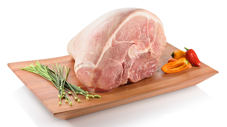 ham on cutting board