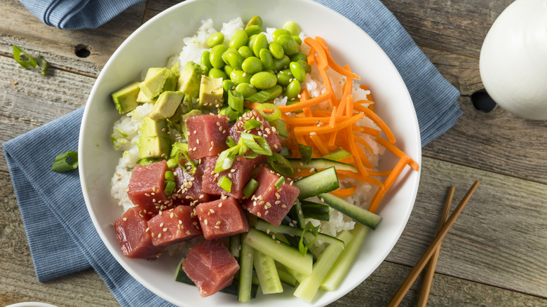 Ahi tuna poke bowl