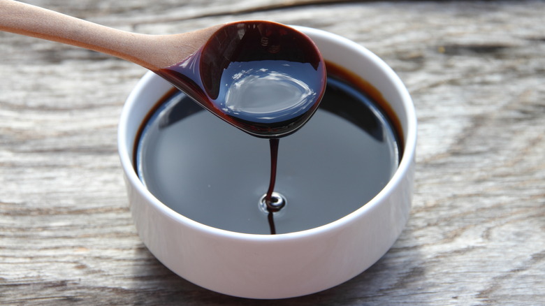 Spoonful of dripping molasses 