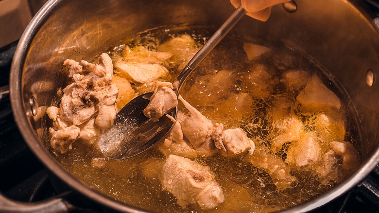 broth boiling in pot