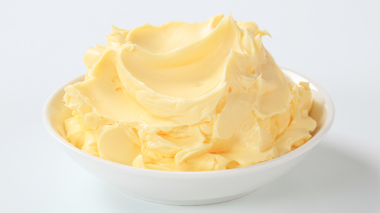 Whipped butter in a bowl