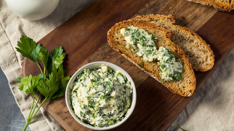 Garlic bread herb spread