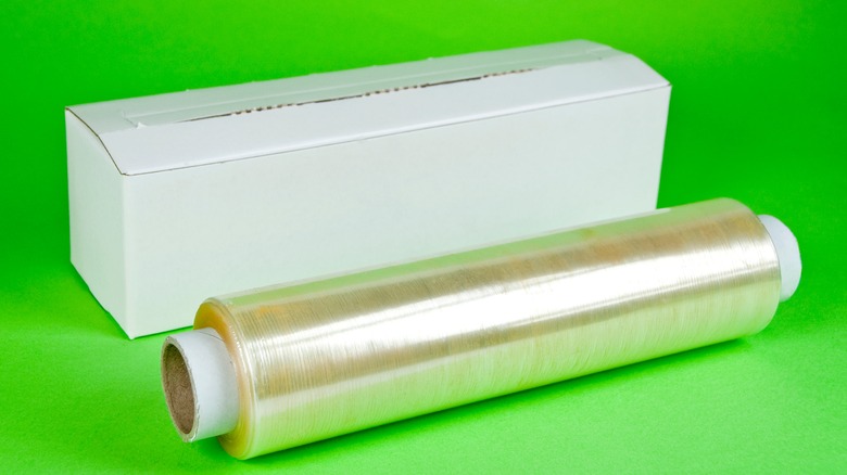 roll of plastic wrap and box