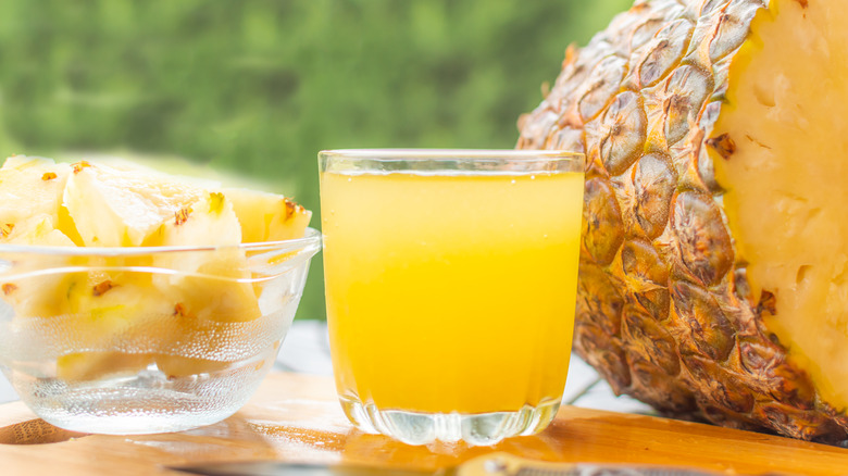 Pineapple juice in a glass