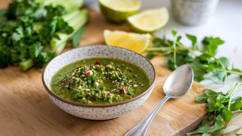 bowl of chimichurri sauce