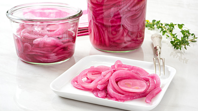 pickled onions on plate