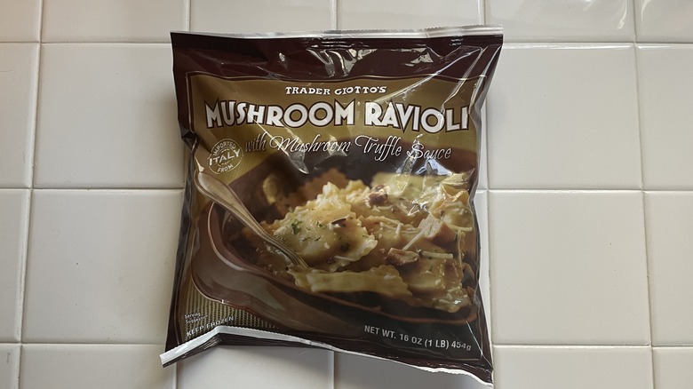 Trader Joe's mushroom ravioli bag