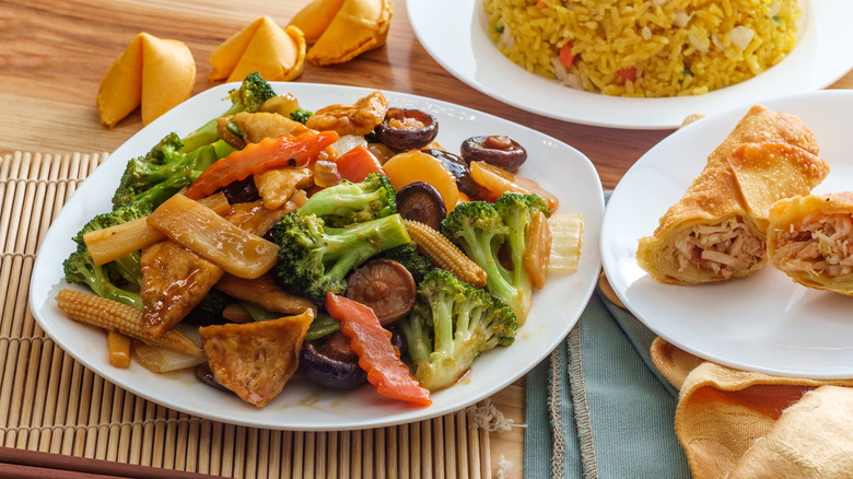 Vegetarian stir-fry Buddha's delight