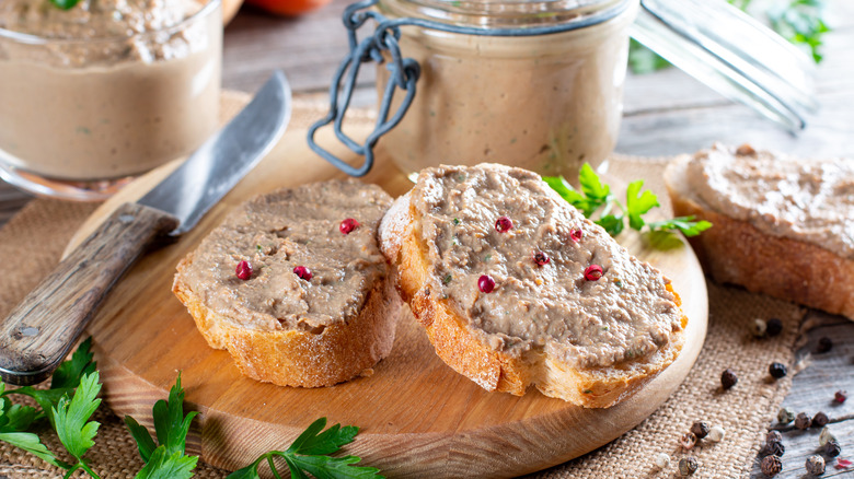 chicken liver pâté on bread