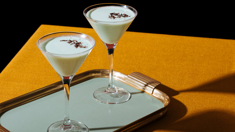 Tall cocktails with light cream