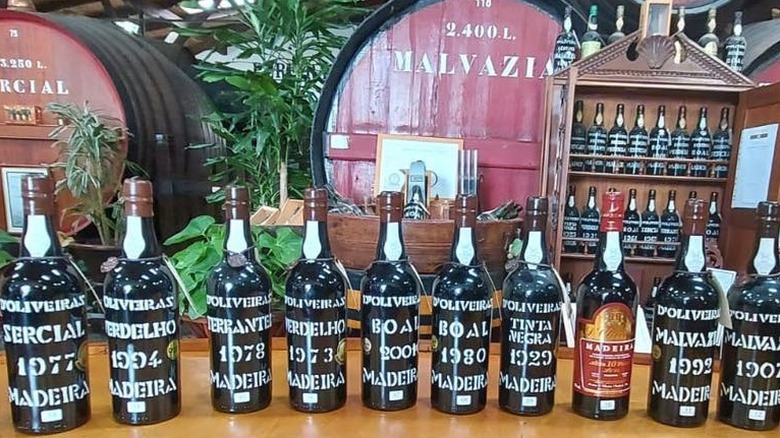 Bottles madeira wine