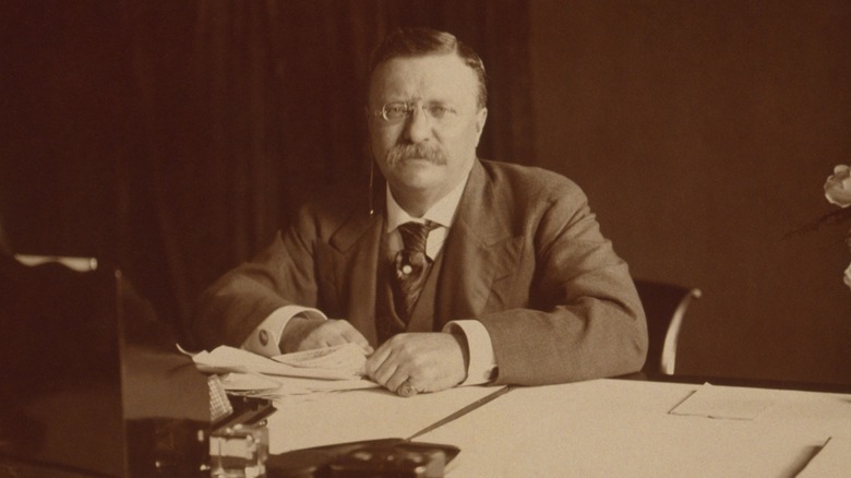 Theodore Roosevelt at desk