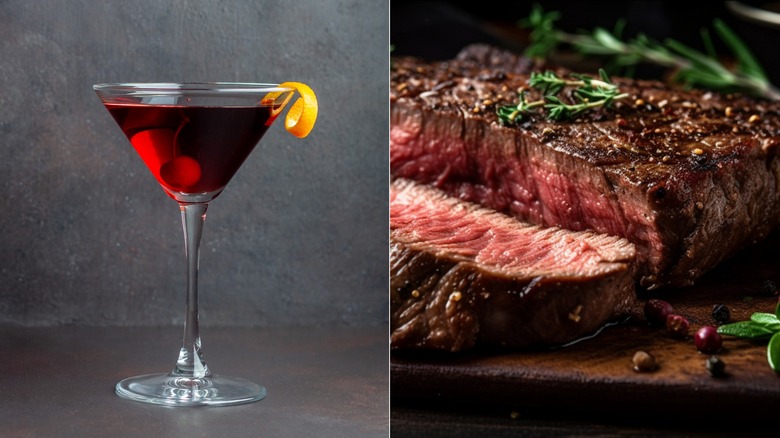 manhattan and cut steak