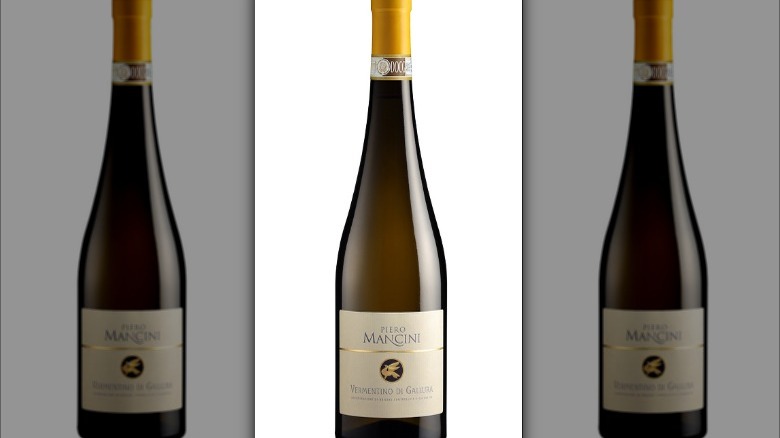 bottle of white Italian wine