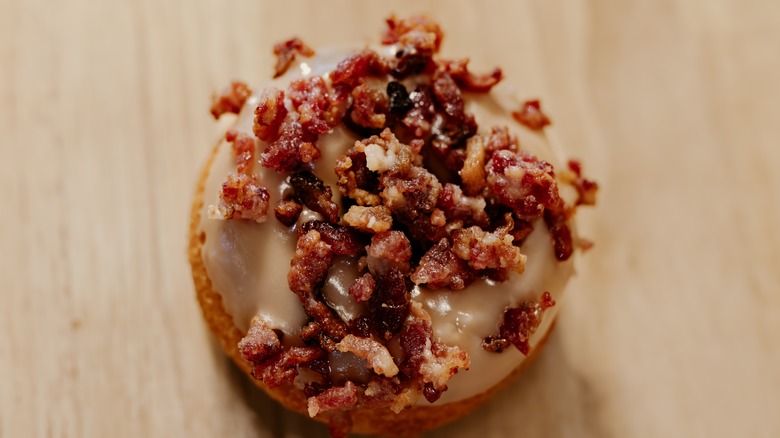 Bacon donut with frosting