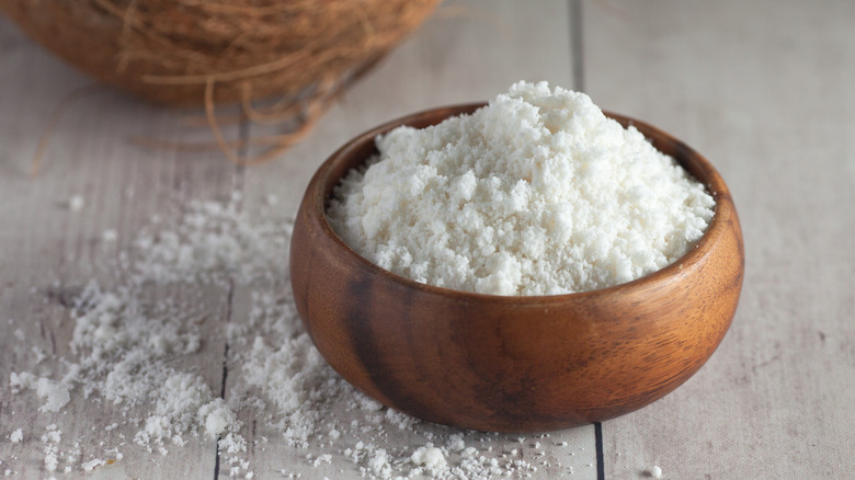 Coconut milk powder in a bowl