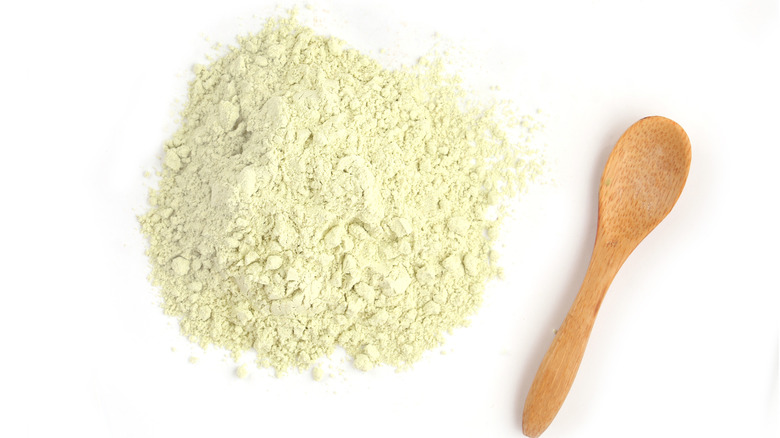 Closeup view of wasabi powder 