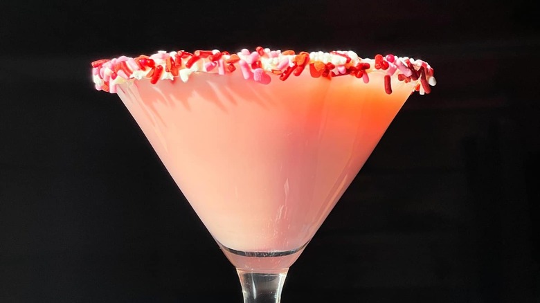 Sugar cookie martini with sprinkles