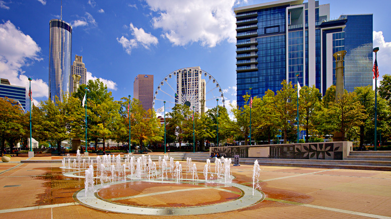 Dancing fountains in downtown Atlanta