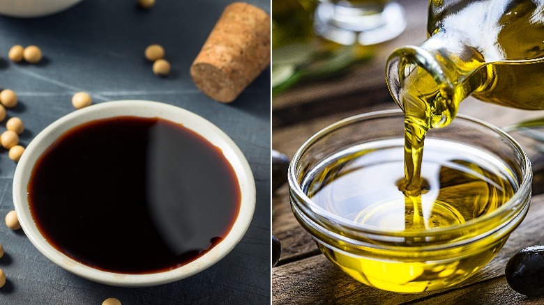 Olive oil and tamari 