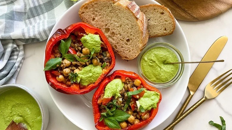 stuffed red peppers with beans