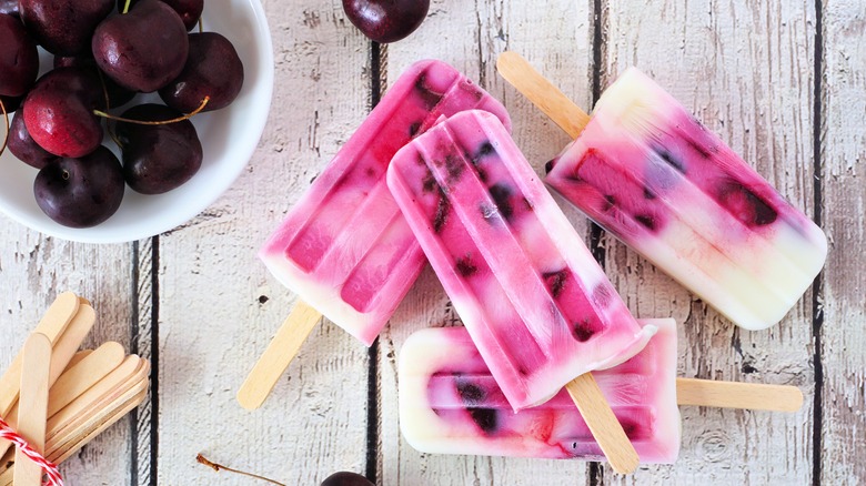 Ice pops on wood