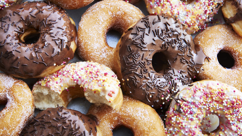 Glazed and iced donuts