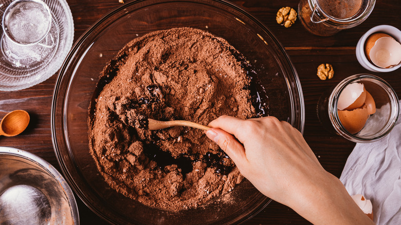 Brownie batter in bowl