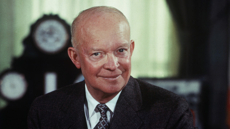 President Eisenhower posing at the White House