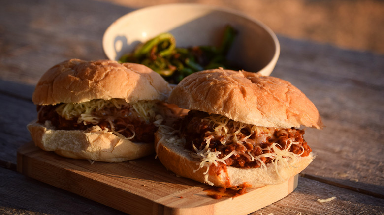 Two lentil sloppy Joes