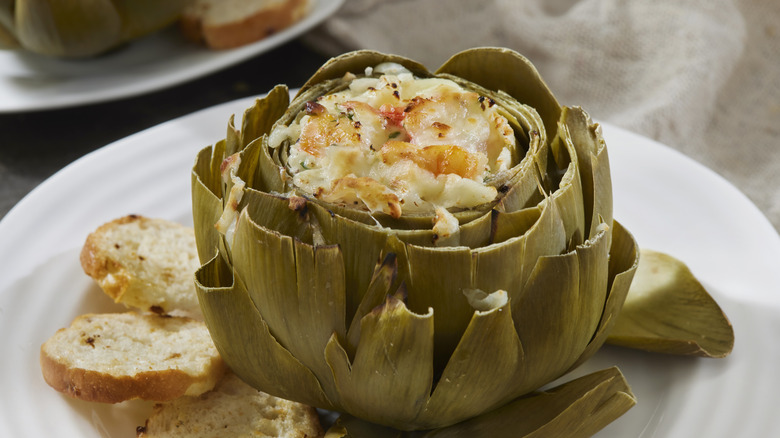 Stuffed artichoke hearts