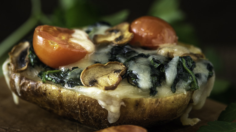 Spinach stuffed baked potatoes 