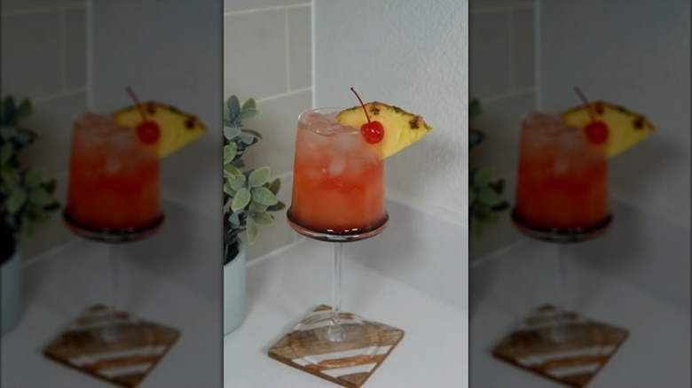 Hawaiian mimosa cocktail in a glass