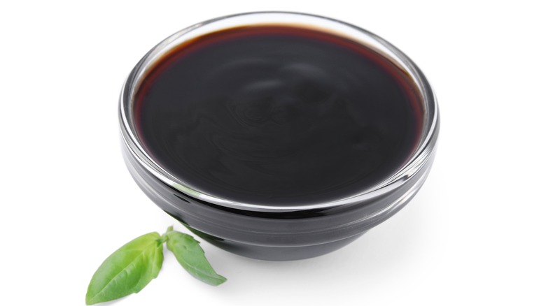 bowl of balsamic glaze