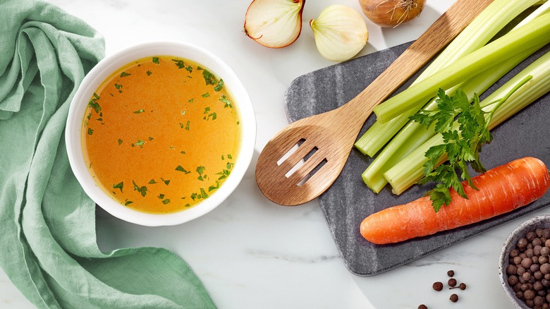 broth in a bowl