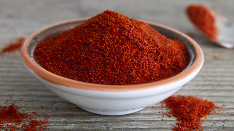 red chili powder in bowl