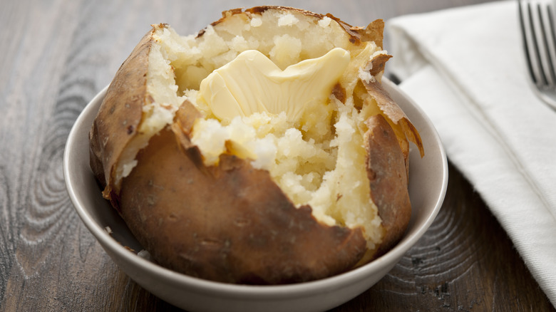 Baked potato with butter