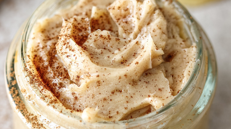 Jar of whipped cinnamon butter