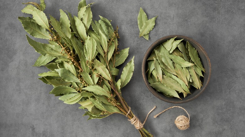 Dried bay leaves