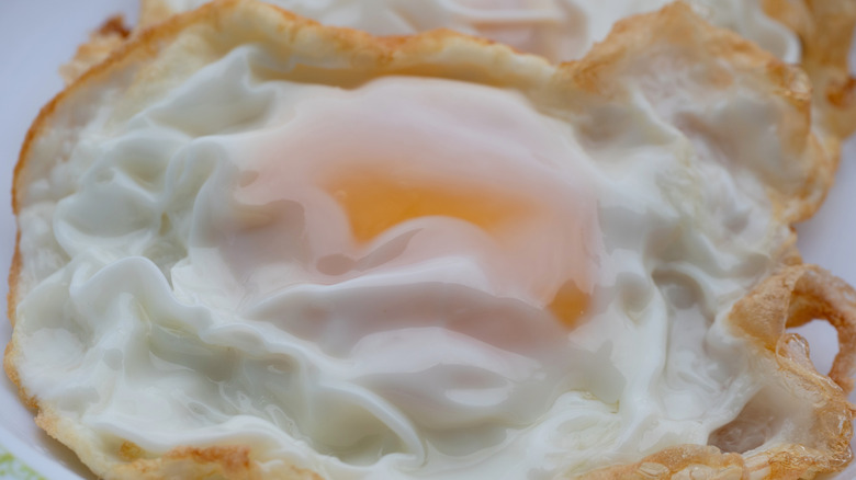 Over-medium yolks on plae