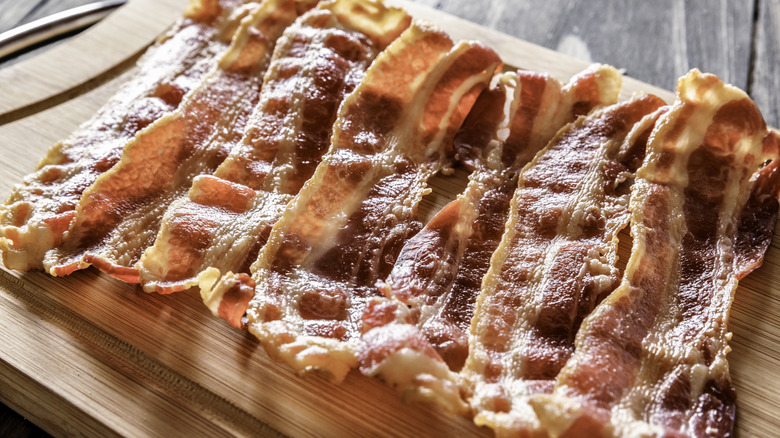 Bacon on a cutting board