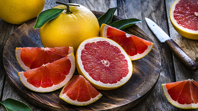 Grapefruit on table