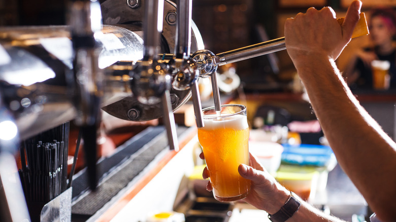 Beer from a tap