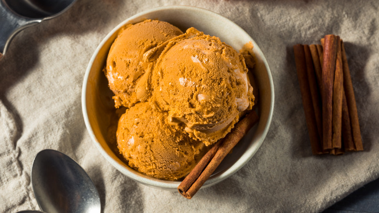 Bowl of sweet potato ice cream