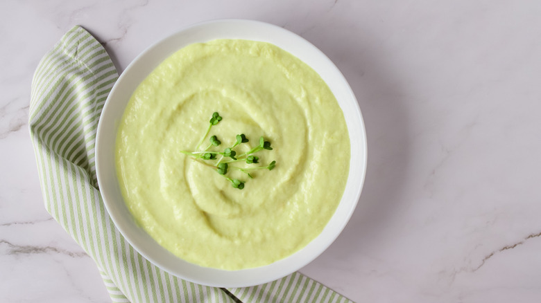 Vichyssoise in white bowl