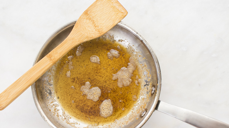 Melting butter in a skillet