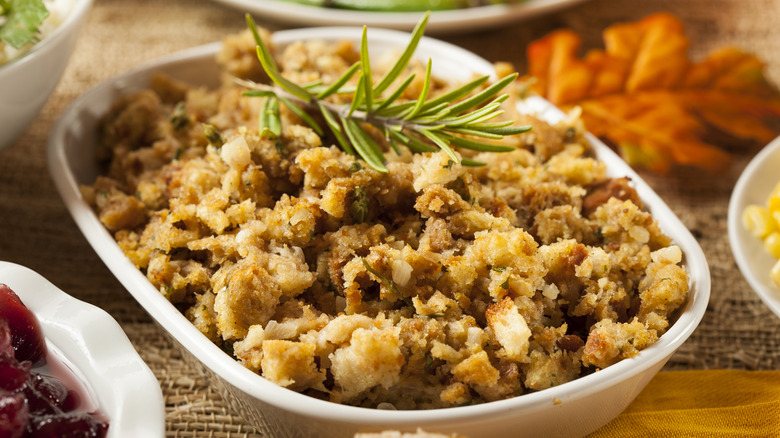 Homemade herby stuffing with rosemary